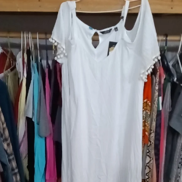 Mlle Gabrielle White Midi Dress
